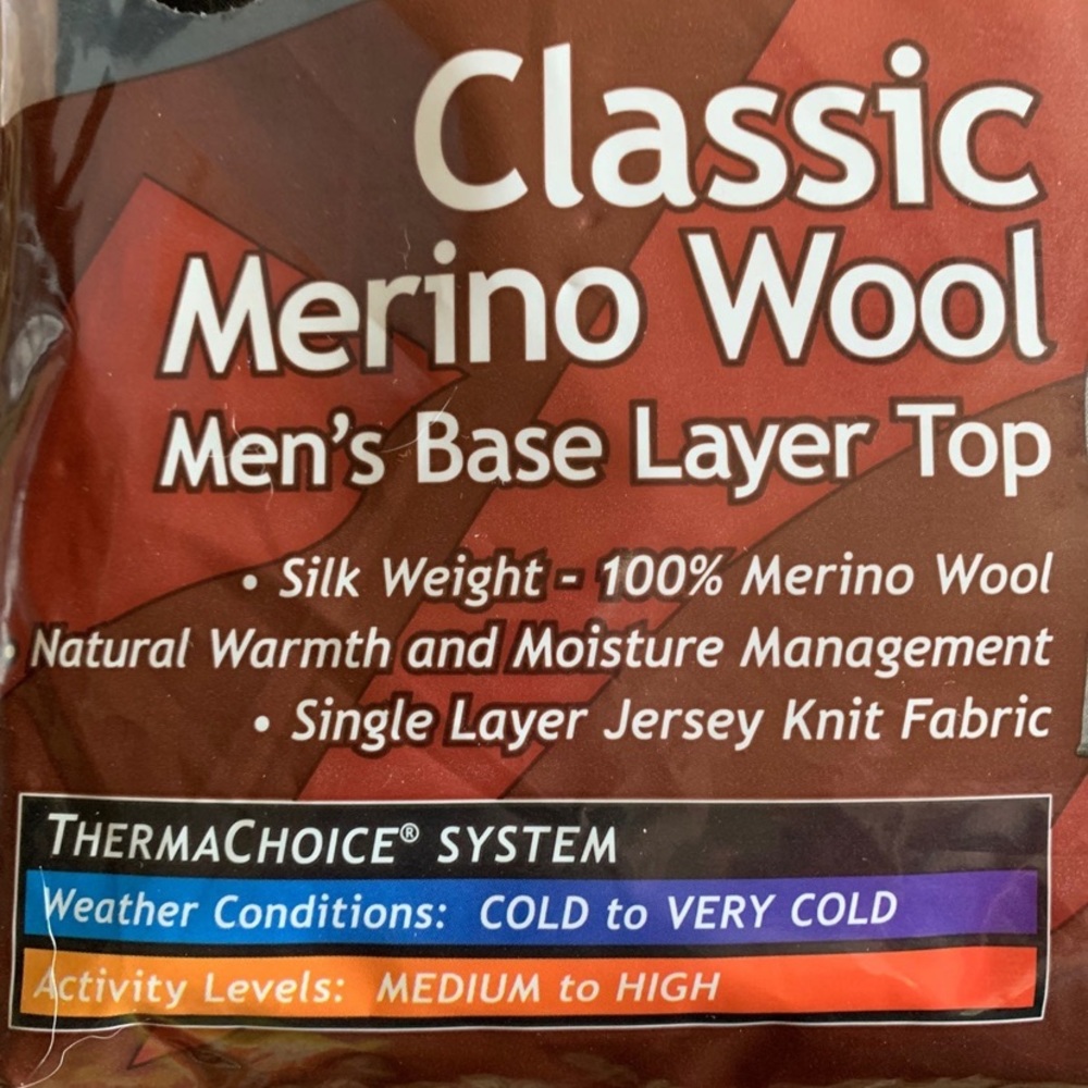 COLDPRUF Classic merino wool base layer TOP